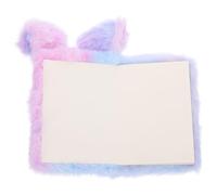 Vaguelly Lightweight Small Fluffy Rabbit Notebook Plush Cover Journal for Daily Writing and Creative Planning