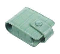 Vaguelly Lipstick Pouch Small Green Embossed Pattern Portable Makeup Bag with Mirror Compact Lipstick Storage Case for Women Travel Cosmetics Organizer