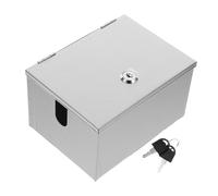 Vaguelly Lockable Outdoor Socket Box Stainless Steel Weatherproof Wall-mounted Enclosure with Hinge Door Anti-theft Electrical Outlet Cover for Secure Protection