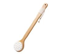 Vaguelly Long Handle Shower Brush for Exfoliating and Deep Cleaning Skin Soft Fibre Back Scrubber for Bathing and Massage Ergonomic Grip Handheld Bath Scrubber for All Body Parts