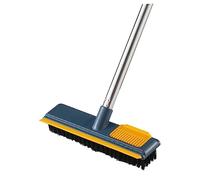Vaguelly Long Handle Stiff Floor Scrubber Brush Telescopic 3-section Handle 2-in-1 Scrape and Cleaning Brush for Bathroom Tiles and Shower Floor