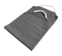 Vaguelly Long Strip Exfoliating Back Scrubber Towel for Shower Bathing, Dark Gray Sturdy Body Scrub Cloth Foaming Mesh, Reusable Back Pulling Washcloth for Skin Cleansing and Dead Skin