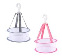 Vaguelly Makeup Sponge Drying Net Bag 2pcs Hanging Puff Dryer Brush Holder for Cosmetic Tools Storage in Gray and Red, Travel and Home Use