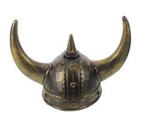 Vaguelly Medieval Viking Horned Helmet with Realistic Design, Comfortable for Extended Wear Plastic Material Golden Viking Cap Costume Accessory for Adults for Halloween and Parties