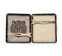 Vaguelly Metal Alloy 20 Cigarettes Protective Covers Retro Embossed Pattern Fashionable Flipping Cover Cigarette Case Prevents Breakage for Smokers Home Use