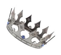 Vaguelly Metal Dynasty Crown with Acrylic Crystals Comfortable Fit for Men and Women Royal Headwear for Birthday Halloween Cosplay and Party Accessories