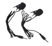 Vaguelly Mic 2pcs Anti-interference High Sensitivity Microphone Core Lapel Clip-on Nylon Metal Plastic 3.5mm Jack for Body Packs Teaching Amplifiers