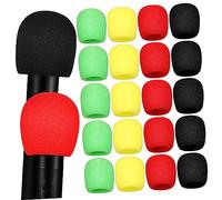 Vaguelly Mic Covers 32 Pack Sponge Windscreen Sleeves Fit for Ktv Mics Foam Caps Easy to Replace Noise Reduction