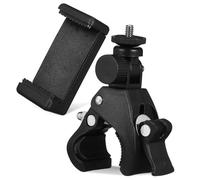 Vaguelly Mic Stand Phone Clamp and Microphone Holder 180° Rotatable Single Bike Clip and Phone Mount, Black, Compatible Mic Stand for Music Recording and Podcasting