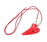Vaguelly Mini 6-hole Red Ocarina Alto C Traditional Dolomite Portable Ocarina for Beginners and Adults Musical Instrument
