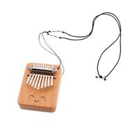 Vaguelly Mini Kalimba Thumb Piano for Classroom Travel Party Finger Musical Instrument Flat Board Mbira Adjustable Lanyard for Practice