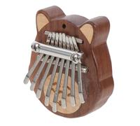 Vaguelly Mini Keys Thumb Piano Kalimba for Beginners Music Plaything Hanging Rope in Deep Wood