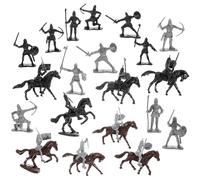 Vaguelly Mini Soldier and Knight Figures Set War Horse Model for Handcraft Micro Scenes and Educational Play