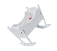 Vaguelly Mini White Cradle for Dollhouses Simulation Baby Bed Ornament 1:12 Scale Toy Furniture for Boys and Girls' Playroom