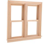 Vaguelly Mini Wooden Dollhouse Window Model Easy Open for Interactive Play Realistic Miniature Accessory for Doll Houses Crafting and Projects