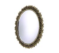 Vaguelly Miniature Dollhouse Vintage Embossed Rose Pattern Mirror Antique Bronze Frame - Dollhouse Furniture Bedroom Accessory for ’ Mini House