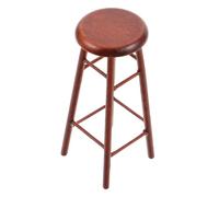 Vaguelly Miniature Dollhouse Wood Bar Stool Nordic Style Rustic High Stool for Dollhouse Living Realistic Detailing Versatile Display Ornament for Crafts and Desktop Decor