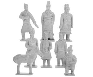 Vaguelly Miniature Terracotta Resistant to Damage Collectible Figurines 8pcs Ancient Chinese History Style Pvc Material Detailed Design Versatile Decoration for Table Display