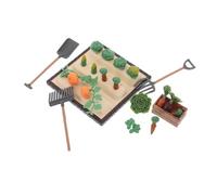 Vaguelly Miniature Vegetable Patch Toy Garden Miniatures Dollhouse Gardening Tools Set