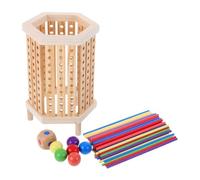Vaguelly Montessori Wooden Board Game Colorful Sticks Counting for Early Math Learning Educational Puzzle Fine Motor Skills Family Interactive Game Portable Design