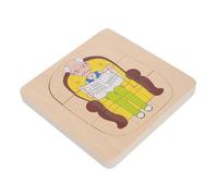 Vaguelly Montessori Wooden Puzzle for Educational Human Body Jigsaw Cognitive Development Learning Board with Cartoon Figures Enhancing Observation Skills and Growth Support