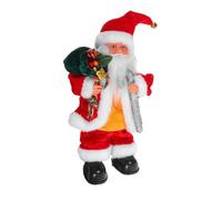 Vaguelly Musical Santa Doll with Movable Joints for Christmas Holiday Decor Cute Animated Santa Claus Figurine Playing Festive Tunes for Office Fireplace and Party Favors