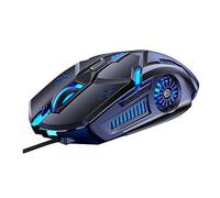 Vaguelly Mute Mouse USB Mouse Black with Seven-color Breathing Light One-key Rate Regulation 6d Key Layout Abs Skin-like Layer Wired Silent Computer Accessory for Office and Gaming