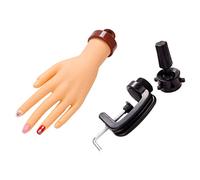 Vaguelly Nail Training Hand Model Mounting Bracket Bendable Nail Practice Hand for Manicure Artist