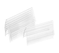 Vaguelly Name Tags Desk 10pcs V-Shaped PET 12x6cm Double Sided Holders with Resistant to Deformation Feature for displaying Product Details and Business Meetings