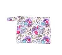 Vaguelly Nappy Sacks Scented Biodegradable Diaper Storage Bag Nappy Changing Bag Zipper Handle Lightweight Washable Outdoor Diaper Pouch Flower Printing Random Style