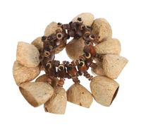 Vaguelly Natural African Tribal Nut Shell Shaker Bracelet Handbell Percussion Instrument for Dance Yoga Party Adults Lightweight Organic Rhythm Wristband