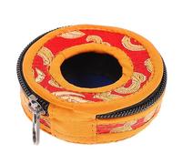 Vaguelly Nepal Style Meditation Bell Storage Case with Delicate Cotton Cloth and Propitious Patterns, Easy to Carry and Secure Storage for Buddhist Temple Bells, Diameter 7.5cm Small Size