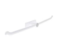 Vaguelly No Drill Plastic Towel Rack Adhesive Bathroom Towel Holder with Durable PP Material Compact Space Saving Design White Finish for Tidy Bathroom Organization