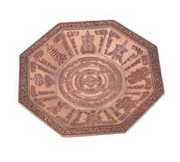 Vaguelly Octagonal Iron Ritual Offering Plate with Auspicious Patterns Versatile Buddhist Smoke Dish for Worship and Sacrificial Ceremonies Decorative Temple Tribute Tray with Protective