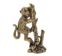 Vaguelly Office Desktop Brass Monkey Figurine Solid Miniature Animal Statue Zodiac Desk Ornament