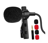 Vaguelly Omnidirectional Clip-on Lavalier Microphone Mini 3.5mm Recording Mic for Smartphones and Cameras with Plastic and Metal Build for Outdoor Lectures and Interviews
