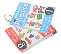 Vaguelly Phonics English Spelling Cards with Metal Rings Educational Words Learning Flash Cards for Early Childhood Development Portable and Safe