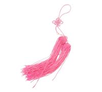 Vaguelly Pink Tai Chi Sword Tassel with Traditional Chinese Knot Silk Thread, Decorative Ornament with Smooth Texture for Martial Arts Decor and Display