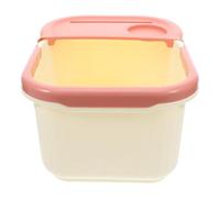 Vaguelly Plastic Foot Soak Tub with Semi-cover for Efficient Heat Retention Warm Pedicure Basin for Home and Office Use Small Beige Foot Spa Soaking Bucket with Optimized Depth for