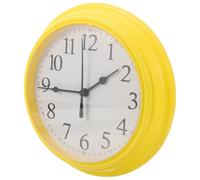 Vaguelly Plastic round Wall Clock Silent Battery Operated 9 Inch | Yellow Modern Decor, No Ticking Noise, Interior Walls for Study Rooms and Waiting Rooms