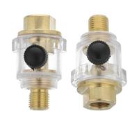 Vaguelly Pneumatic Tool Oil Water Separator Space-Saving and Reliable Water Separation 2pcs with 1/4 Inch Quick Connect Interface, Copper-Plated Iron Material for Spray Gun and Grinder