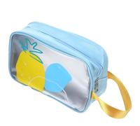 Vaguelly Portable Gym Bag with Handle Waterproof Toiletry Organizer for Swimming and Hiking, Compact Pu Material with Double Layer Design and Zipper Closure for Dry and Wet Separation
