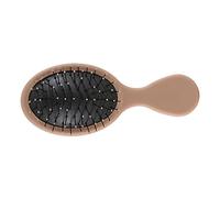 Vaguelly Portable Mini Cushion Hair Comb for Curly Hair Scalp Massage Tool with Curved Non Slip Handle Lightweight Travel Brush and Circulation Stimulation Light Brown