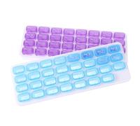 Vaguelly Portable Monthly Pill Organizer Case 2 Pieces 31 Compartments ABS Medicine Container with Secure Seal for Daily Use