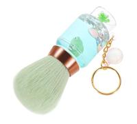 Vaguelly Portable Travel Powder Blush Brush Key Ring, Crystal Handle Makeup Brush for Face Blush Application, Single Tank Shape Cosmetic Tool for On-the-go Makeup