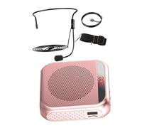 Vaguelly Portable Voice Amplifier with LED Screen, Wireless Small Microphone and Headset for Teachers and Tour Guides, Rechargeable Personal Sound Amplifier in Rose Gold