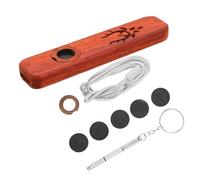 Vaguelly Portable Wooden Kazoo Musical Instrument Requires No Music Theory with Smooth Natural Wood Grain and Metal Parts Beginner-friendly Design for Rhythm Practice and Desk Use for