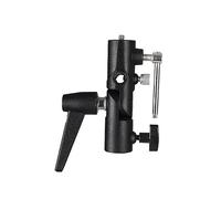 Vaguelly Professional H Type Flash Light Bracket Umbrella Swivel Holder for Photography All Metal Lighting Stand Adapter with Screws Stable Camera Flash Support in Black