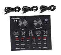 Vaguelly Professional Sound Card Mixer Board with Warm-up Effects Adjustable Reverb Volume Voice Changer for Live Streaming Karaoke Podcasting and Gaming