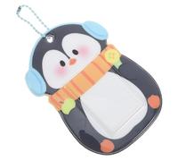 Vaguelly PVC Cute Penguin Photocard Holder Keychain Durable Id Badge Frame for Students Cartoon Animal Photo Card Case with Pendant Chain Versatile Protective Sleeve for Bus Bank Business